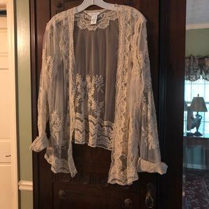 Lace trimmed summer sweater